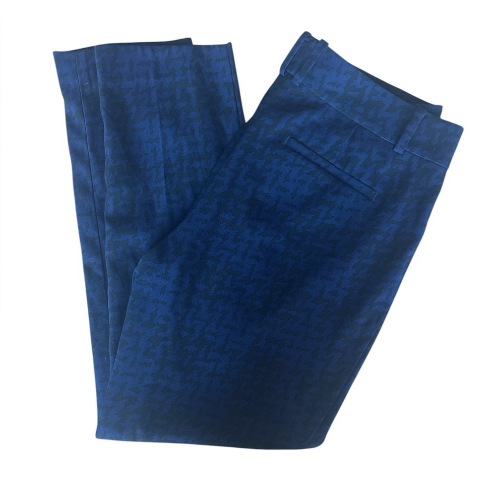 Ann Taylor Houndstooth Pant in Blue/Black Size 8 EUC
